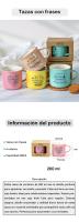 Pack de 6 a 30 unidades de tazas con frases, Tazas de cerámica con frases, 4 colores, 260 ML, regalos invitados boda, detalles comunion invitados, detalles bautizo invitados, bodas ideas, Regalos originales para bodas,  Regalantes.com - details 0