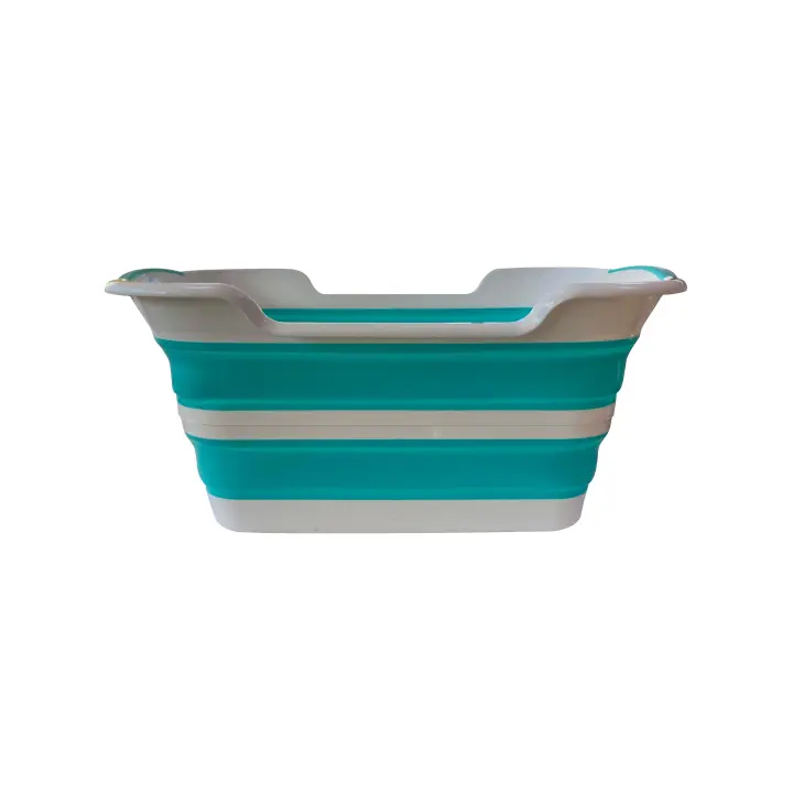 BALDE RECTANGULAR PLEGABLE AZUL AMIKO CON MEDIDAS 60,5x40x28/8 Y 27 LITROS DE CAPACIDAD - 1