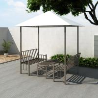 vidaXL Pérgola Jardín Mesa Bancos Cenador Marquesina Pabellón Baldaquín Mueble Color Antracita,  Taupé,  Blanco y mas - details 0