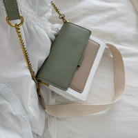 Bolso Bandolera De Cuero Con Contraste Para Mujer Bolso De Mano De Viaje Moda Simple Bolso De Hombro Mensajero Pequeño Para Dama - details 9