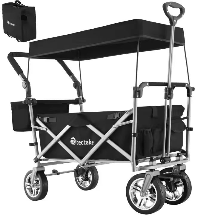 Tectake - Carrito de mano plegable Nico con bolsa de transporte  Carrito de mano completamente montado  Estructura estable y plegable  Forro de poliéster - 1