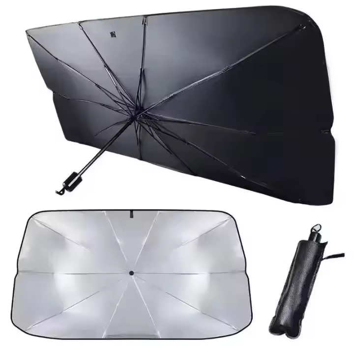 VICTORIA&ANDREA® Parasol Coche Delantero, Parasol Plegable Coche con Anti UV Rayos,Sombrilla Paraguas del Coche Delanteras, Parasol para Parabrisas de los Coche para Mayoría de Coches, SUV, Camiones - 1
