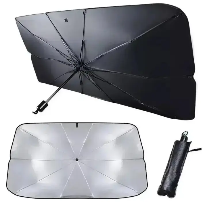 VICTORIA&ANDREA® Parasol Coche Delantero, Parasol Plegable Coche con Anti UV Rayos,Sombrilla Paraguas del Coche Delanteras, Parasol para Parabrisas de los Coche para Mayoría de Coches, SUV, Camiones - 1