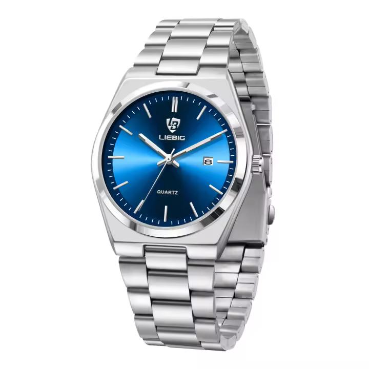 Reloj De Negocios De Lujo Para Hombres Acero Inoxidable 3Bar Impermeable Movimiento Japonés De Cuarzo Calendar Reloj De Pulsera - 1