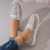 Zapatos Deportivos Casuales Para Mujer Ligeros Y Antideslizantes Zapatillas Planas Con Cordones Para Exteriores Zapatos De Mezclilla - details 6