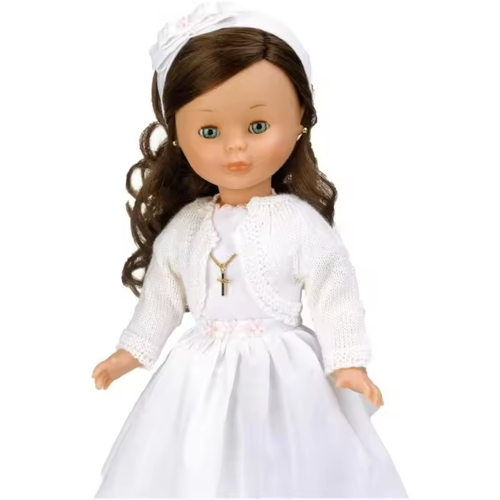 Nancy - Muñeca Vestida de Primera Comunión, Morena, con Vestido Blanco, de Estilo clásico, para colección y Regalar, Famosa (700011490) - 1