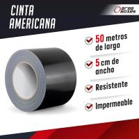 AREABOXES Cinta Americana Reforzada 50m – Extrafuerte, Impermeable, Multiusos, 50mm de Ancho (NEGRO) - details 0