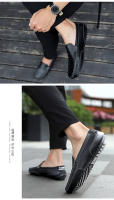 Zapatos De Cuero Para Hombre Moda Lujo 2024 Casuales Slip on Formal Mocasines Italianos Negros Zapatos Para Conducir Y Zapatillas - details 1