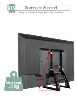 Soporte Universal Para TV Pies Para Paredes LCD/LED/OLED/Plasma Pantalla Plana Y Curva Metálico Soporte De Mesa Riser - details 8