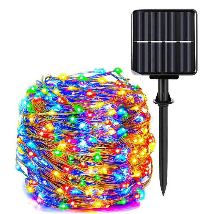 Luces De Fairy LED Solar Para Exteriores 7m/12m/22m/32m Impermeables Con 8 Modos Decoración De Fiesta Boda Navidad Guirnalda De Calle - 1