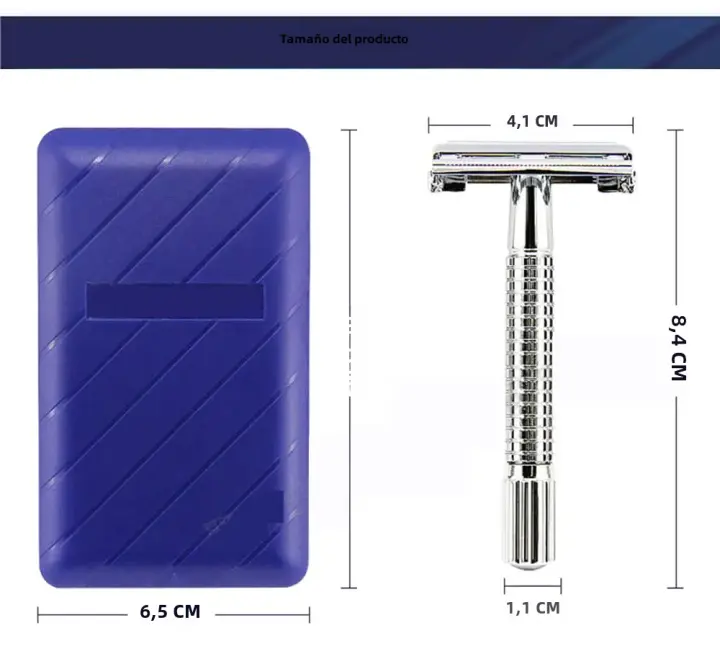 Afeitadora Manual Para Hombre Barbero Doble Final De Acero Inoxidable Cuchillas De Acero Inoxidable Para Barbero Con Cuchillas - 1