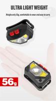 Linterna Frontal LED Recargable Con Sensor Y Lámparas COB Y LED 8 Modos De Iluminación Luz Blanca Y Roja Para Pesca - details 5