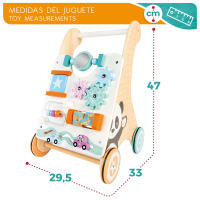 WOOMAX - Andador madera para bebés, carrito andador, 29,5x33x47 cm, juguetes de madera para bebés, incluye actividades, espejo, figuras interactivas, madera FSC, juguete multisensorial, juguetes infantiles, juegos para niños de 1 año - details 5