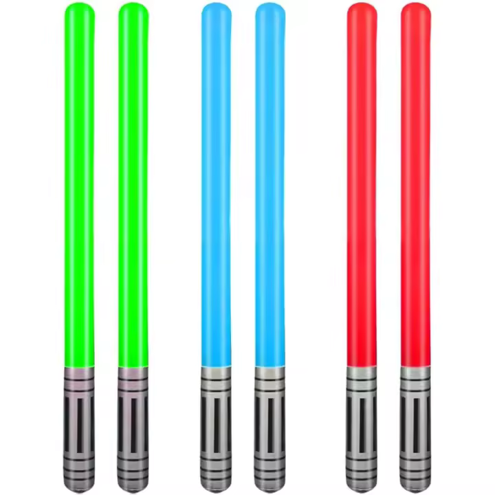 6 Pièces Gonflable Ballon Light Sabre Bâton pour Fête Fournitures Parti Faveurs Ballons 3 Couleur aquatiques pour la plage ou la piscine Les Adultes (6 pcs) - 1