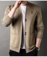 Chaqueta De Punto Para Hombre Lujo Con Bordado Exquisite En Color Sólido Abrigo Casual De Otoño E Invierno De Marca - details 8