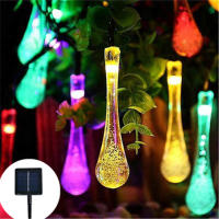 Luces De Cadena Solar De Gotas De Agua Impermeables Para Decoración Al Aire Libre Guirnalda De Hadas Para Navidad Boda Fiesta Jardín - details 0