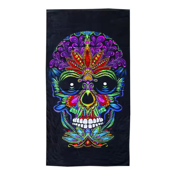 TOALLA ESTAMPADA CALAVERA BLACK - 1