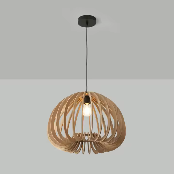 ALPINALUZ Lámpara de techo colgante de madera Ø45cm "FREYA"-E27 - 1
