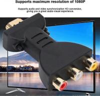 Adaptador de HDMI a AV-1080P HDMI a RGB Adaptador de sincronización de audio y vídeo para convertidor de componentes RCA - details 2