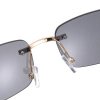 Gafas De Sol Rectangulares Sin Montura Para Hombres Y Mujeres Con Decoración De Cheetah Lente Marino UV400 Antirreflejo Retro Moda Protección Ocular Para Conducción Y Actividades Al Aire Libre - details 8