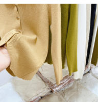 AOSSVIAO Chaqueta De Punto Para Mujer Estilo Oficina Lady Cierre Único Abrigo De Otoño Invierno 2025 Suéter Tejido Corto De Color Sólido Ajustado - details 4
