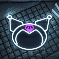 Espejo Neón Ajustable De Color Morado Sanrio Kuromi Para Decoración De Habitación Luz De Neón Para Maquillaje Regalo De Cumpleaños - details 5