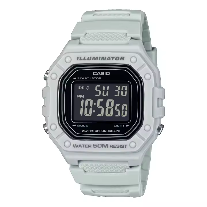 Reloj CASIO W-218H-8BVEF Hombre Blanco Sumergible (50m) - 1