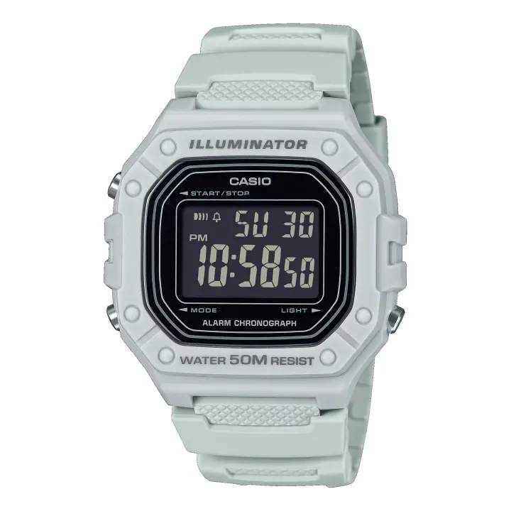 Reloj CASIO W-218H-8BVEF Hombre Blanco Sumergible (50m) - 1
