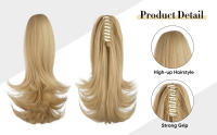 Extensiones De Cabello Sintético Clip in Ponytail 14" Pelirrojo Falso Cabello Ondulado Pierna Falsa Con Cinta Elástica Cola De Caballo - details 1