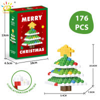 HUIQIBAO Bloques De Construcción Micro De Navidad Con Modelo De Santa Claus Y Payaso De Nieve Regalos De Navidad Para Niños Juguetes Educativos De Bloques Auto-Lock De Plástico ABS - details 4