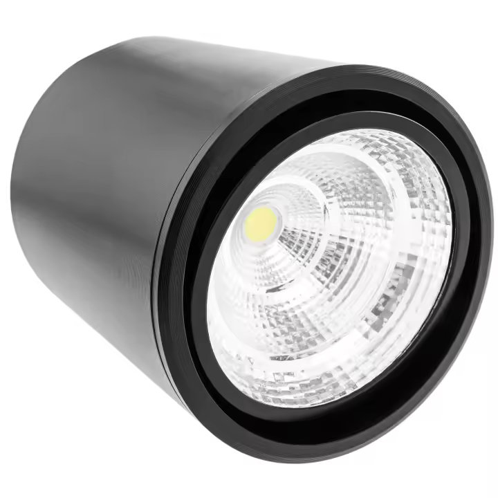 Foco LED de superficie Lámpara COB 5W 220VAC 6000K negra 90mm - BeMatik - 1
