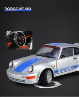 Coche De Juguete Porsche 964 Carrera RS De 1:24 Con Sonido Y Luz Vehículo De Metal Para Niños Regalo Con Retroceso Pull Back - details 7