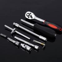 Kit de herramientas de reparación de automóviles de 46 piezas, juego de llaves de vaso de 1/4 de pulgada, llave dinamométrica de trinquete, juego de reparación de automóviles, herramienta mecánica - details 7