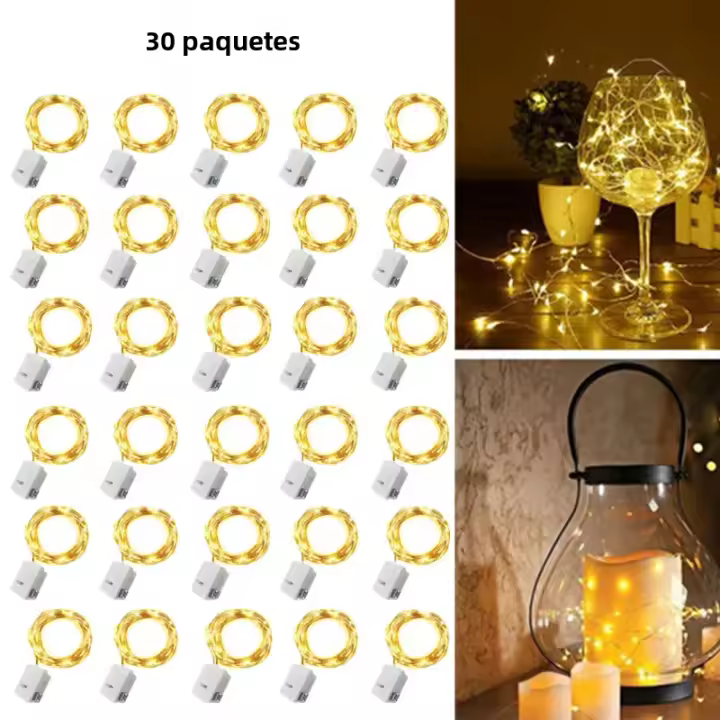30 Packs Luz De Cadena Operada Por Batería Tema De Cuento De Fadas 20 LED Mini Luz De Cadena Impermeable Para Bodas Fiestas DIY Decoración De Habitación - 1