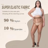 2Pcs Pantimedias De Nylon Brillantes Y Silky Para Mujer Talla Grande 150kg Cintura Alta Translúcidas Para Baile Y Fiesta - details 5