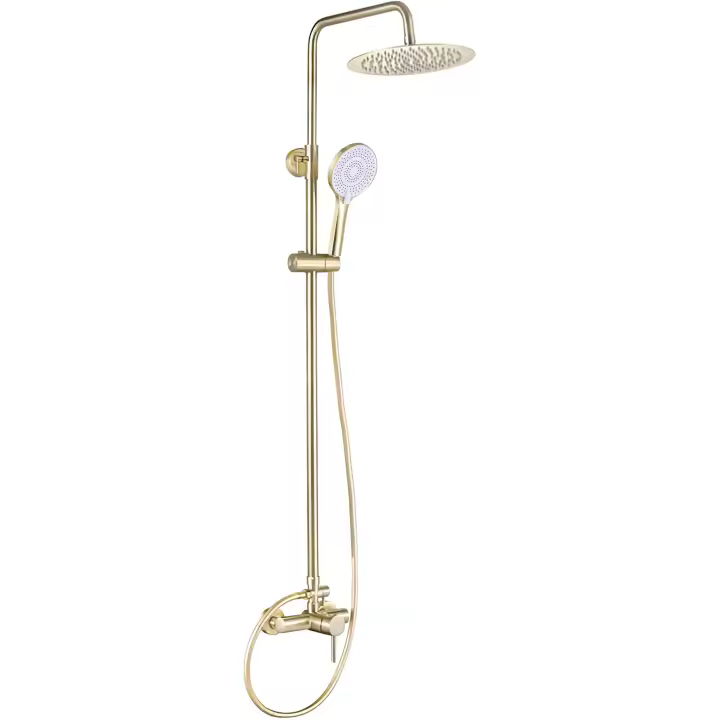 VALAZ Barra de ducha monomando redonda dorado cepillado serie Ebro - 20cm - 1