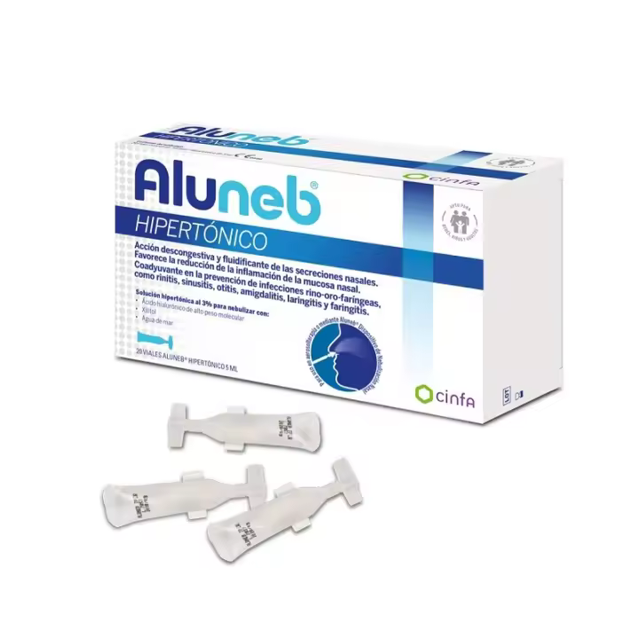 Cinfa Aluneb Hipertónico 20 Viales - Descongestiona y Reduce Inflamación de la Mucosa Nasal - 1