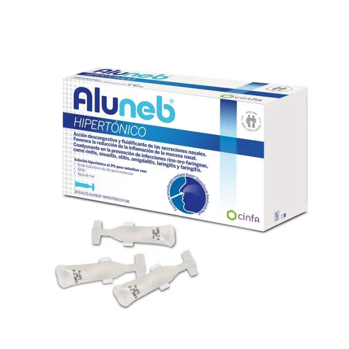 Cinfa Aluneb Hipertónico 20 Viales - Descongestiona y Reduce Inflamación de la Mucosa Nasal - 1