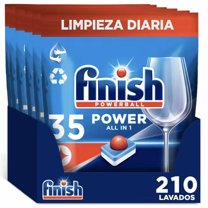 Finish All in 1 Max Pastillas [Pack Ahorro] para lavavajillas Power 210 pastillas - 1
