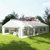 Outsunny Carpa para Fiesta 12x6 m Carpa de Jardín con 12 Paredes Laterales Desmontables y 12 Ventanas Impermeable Protección UV 30+ Cenador Gazabo para Boda Camping Blanco - details 1