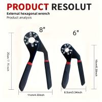 Llave De Mano Mágica Hexagonal De Aluminio Y Acero Multiusos De 6 Y 8 Pulgadas Clampable Y Móvil Para Reparaciones Domésticas - details 7