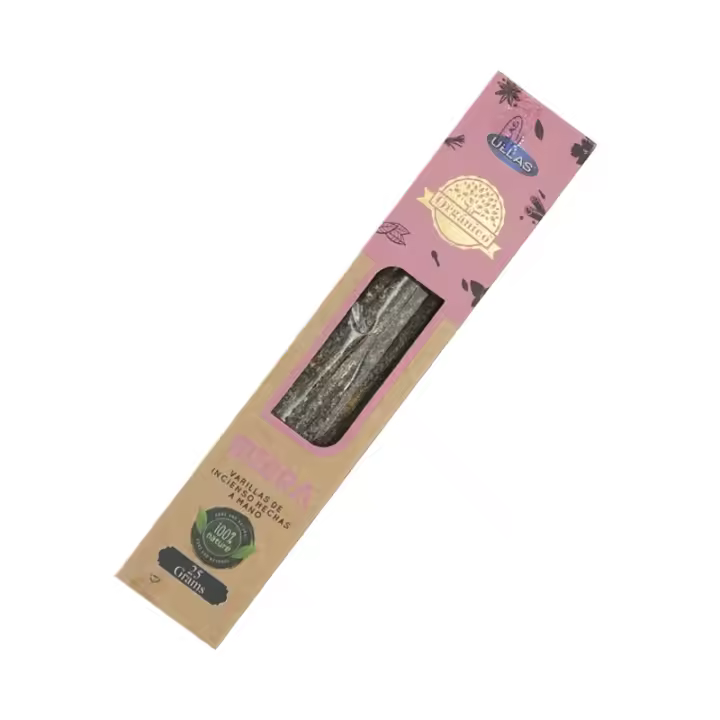 Incienso Ullas de Mirra - Myrrh - ULLAS - Hecho a mano - 25gr - Hecho en India - 100% Natural - ULLAS Incienso Orgánico - 1