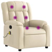 vidaXL Sillón de masaje reclinable de tela Gris claro, Gris oscuro, Negro Sillon Dormitorio Sillon Comodos Silla Relax Sillón Sofá - details 2