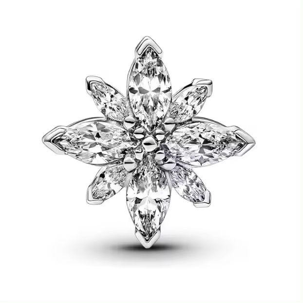 PANDORA Moments 793591 C01-Colgante de Estrella Polar Brilliant de Plata DE LA Letra con circonitas, compatible con las Plumas Moments, Klar, Plata DE LA Letra, Circonita cúbica, viene con el embalaje de Caja de Joint original. - 1