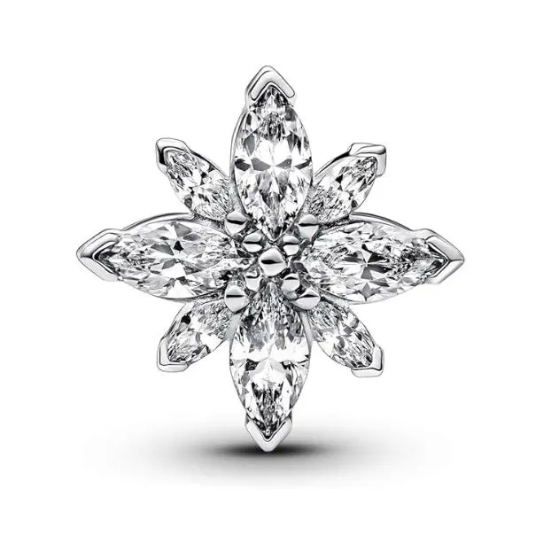 PANDORA Moments 793591C01 - Colgante de estrella polar brillante de plata de ley con circonitas, compatible con pulseras Moments, Klar, Plata de ley, Circonita cúbica，Viene con embalaje de caja de regalo original. - 1