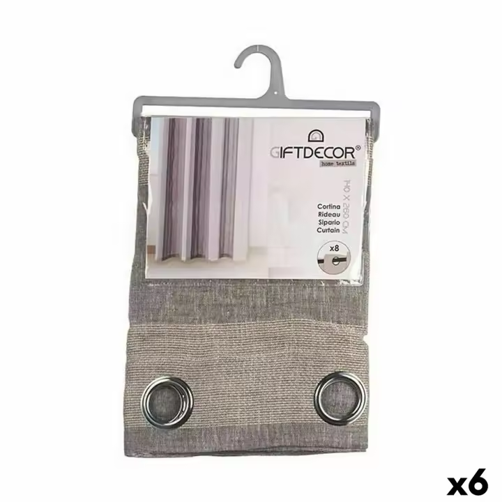 Cortina Beige Gris 140 x 0,1 x 260 cm (6 Unidades) - 1