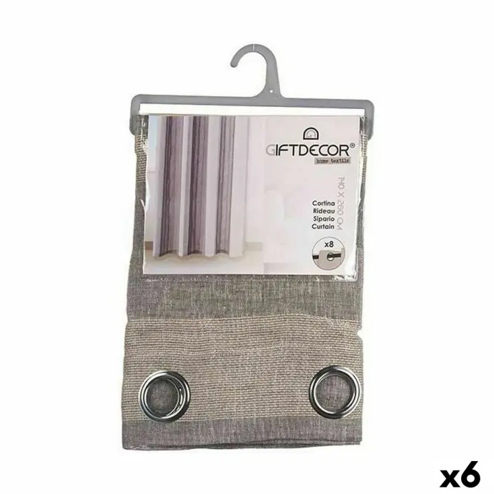 Cortina Beige Gris 140 x 0,1 x 260 cm (6 Unidades) - 1
