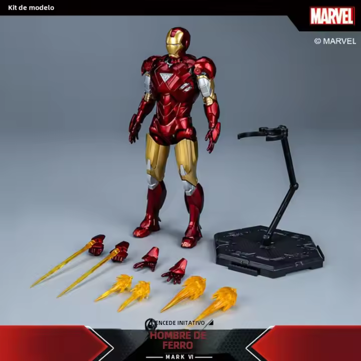 Figura De Acción Iron Man MK6 De the Avengers Juguete De Assemble Para Niños Y Coleccionistas Material ABS Escala 1/12 Regalo De Cumpleaños Para Boys - 1