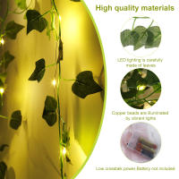 Luz De Cadena De Rattan Verde Hojas 10/5M Para Decoración De Pared Lámpara LED Para Jardín Aisles Iluminación De Bodas Y Fiestas Ambiente Strip - details 2