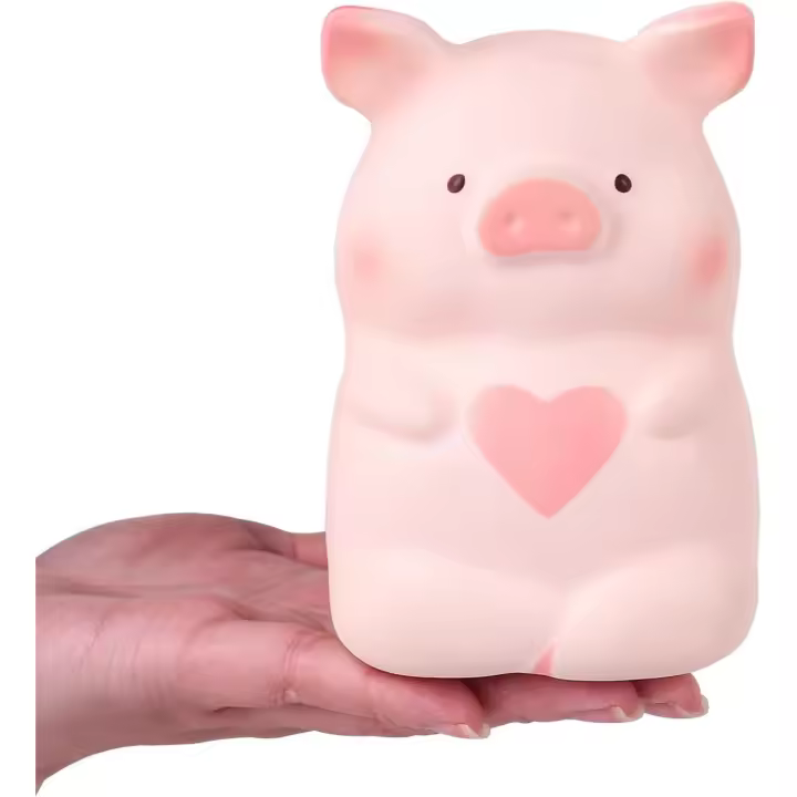 Juguetes de peluche blandos de cerdito con forma de corazón de amor, animales kawaii, juguetes blandos de crecimiento lento, juguetes blandos de cerdito para aliviar el estrés para niños y adultos. - 1